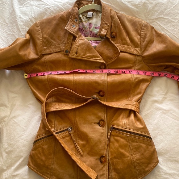 Leather camel motto jacket - Picture 7 of 10
